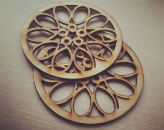 Set of 4 Laser Cut Wood Cup/Mug Coasters, Laser Cutting Cup holder, Coffee/Tea Cup Pad, Cup coaster, Moder design Laser Cut Unique Coaster