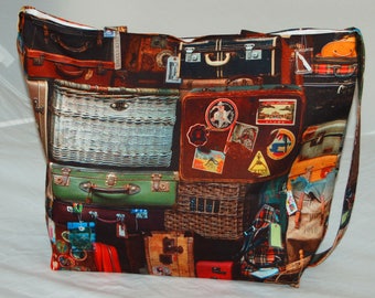 Women's Handcrafted Handmade Tote Bag Suitcase Shoulder Bag