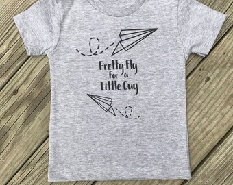Trendy Boys Graphic Tee, Toddler, Pretty Fly for a Little Guy, Funny Toddler Tee, Youth T-Shirt, shirts with sayings, airplane shirt, Paper