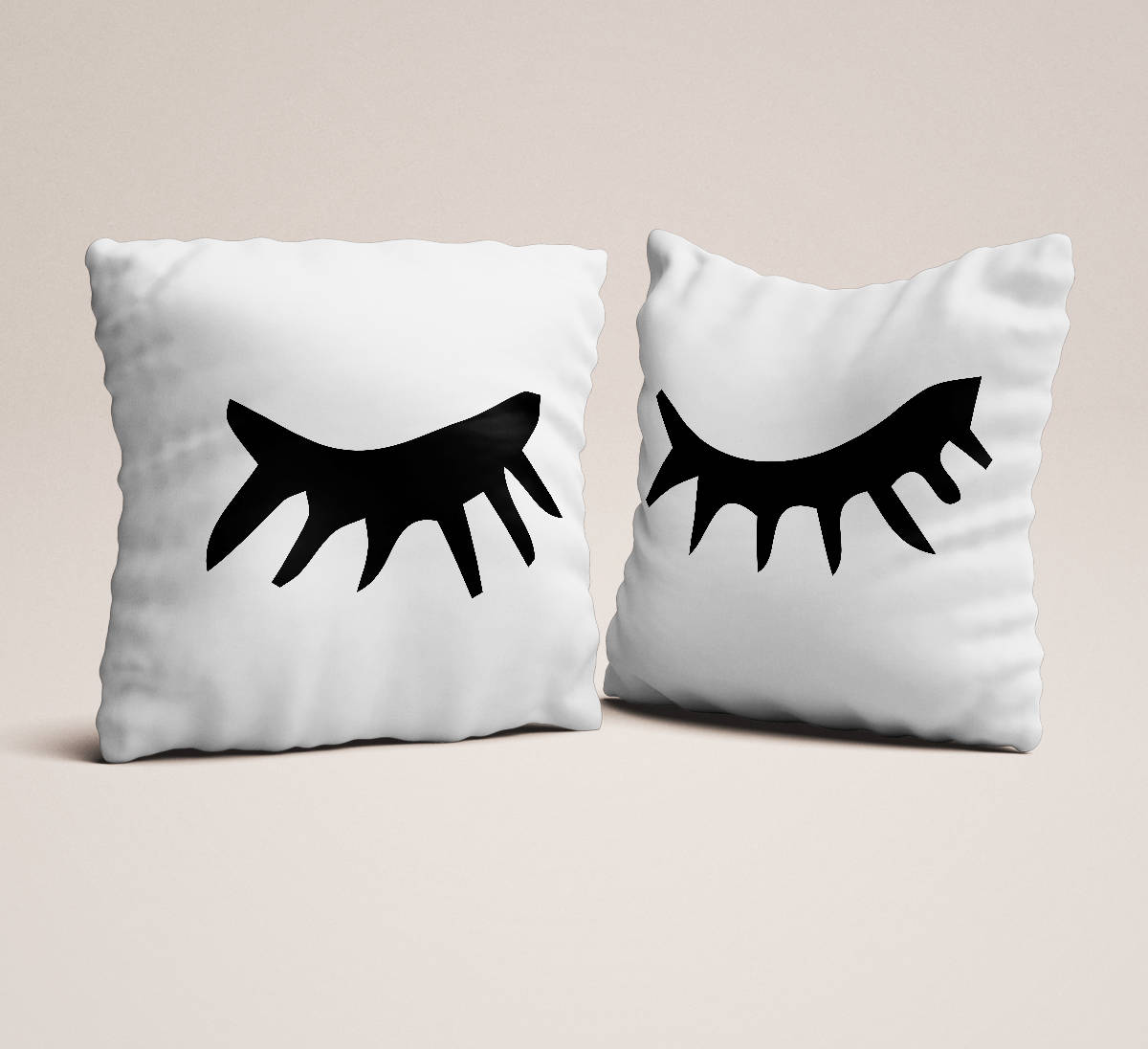 Throw pillow set of 2 eyelashes teens bedroom decor decorative