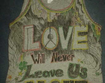 Vest Top with Red Gold and Green Reggae Lyrics