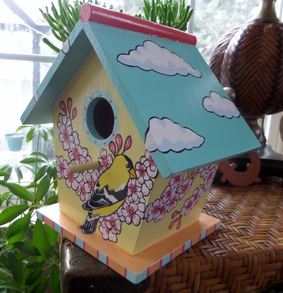 Items similar to Gold Finch Decorative Bird House on Etsy
