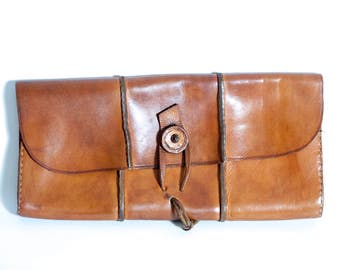Genuine leather clutch bag, woman clutch leather, brown leather clutch, boho purse, boho clutch, vintage leather clutch, leather bag