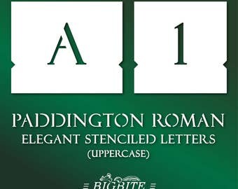 Letter STENCILS: Font Paddington Roman Uppercase Alphabet Stencil #069