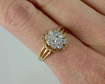 Vintage 14k .25c tw Diamond Ring Sz 6.5