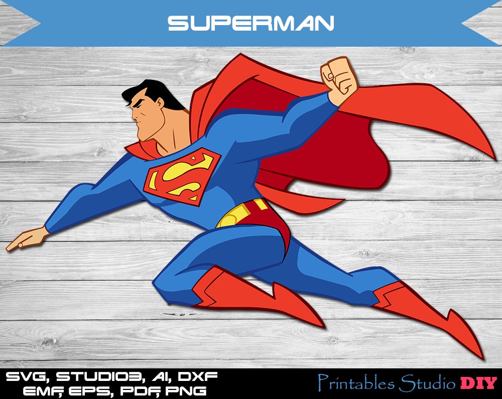 Superman svg clip art color layers cuttable Cricut Design