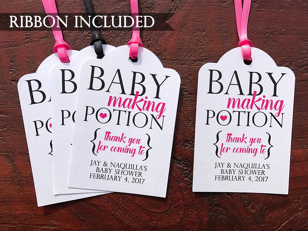 Baby Shower Wine Tags Mini Champagne Bottle Tags Baby Making Potion