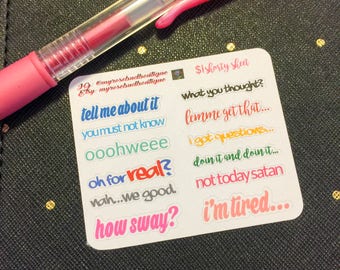 Trash Talking and Catch Phrase Sticker Sheet!