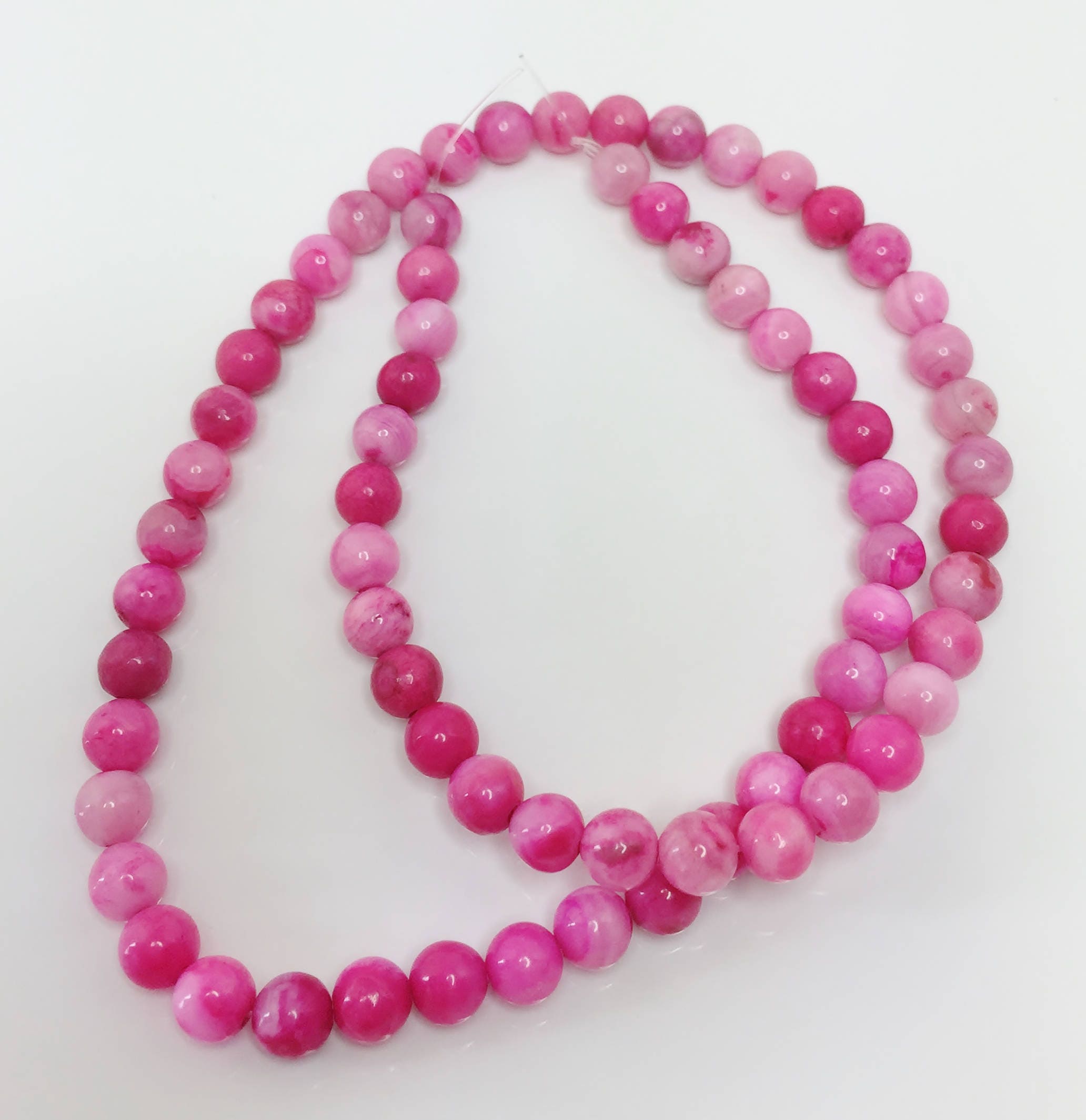 Pink Banded Agate 6mm Gemstone Beads Pink Natural Stone Rounds