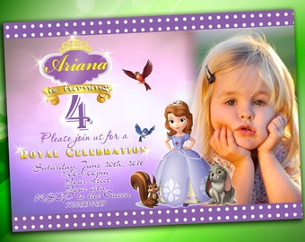 Sofía la primera invitación, invitación de la Princesa Sofia, princesa cumpleaños invitación, Sofía el primer cumpleaños, fiesta de Sofia la primera