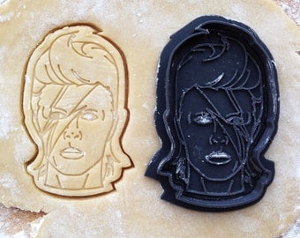 David Bowie face cookie cutter. Ziggy Stardust cookie cutter. David Bowie cookies