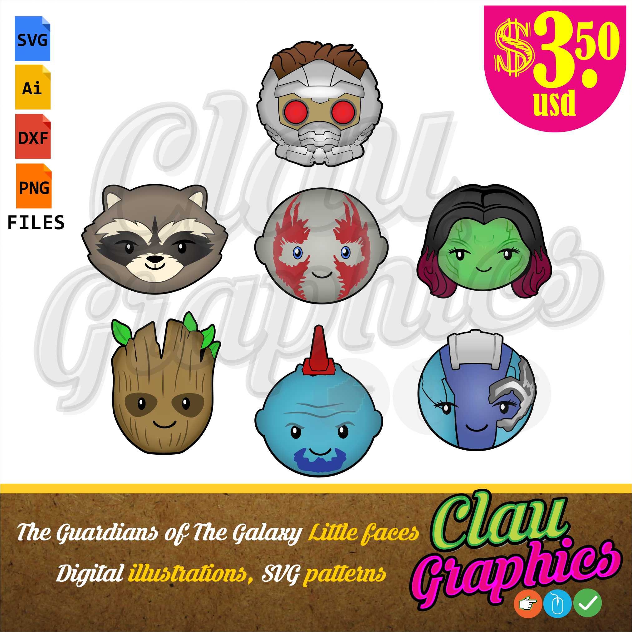 Download The Guardians of the Galaxy SVG patterns DXF files PNG