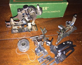Vintage Singer Part 160809 sewing machine attachments with box
