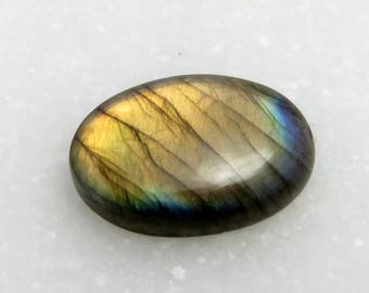 Amazing Natural Loose Labradorite, Flashy Fire Stone, Oval Shape Cabochon, Semi Precious Gemstone 30.75 Carat 27x18 MM AAA+++ FI-160