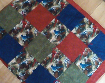 Cardinal/bluejay quilt, lap quilt, baby blanket, crib quilt