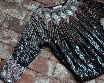 Saks Fifth Avenue Long Sleeve Sequin Top
