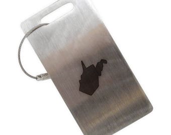 West Virginia Stainless Steel Luggage Tag