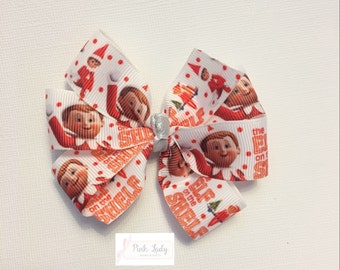 Elf on a shelf bow, elf, elf on a shelf, christmas, holiday, pinwheel bow, christmas bow, holiday bow, toddler bow, festive bow, baby bow