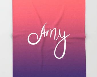 Personalized Blanket For Adults, Coral and Navy Blanket, Mint and Coral Nursery Blanket, Customized Gifts For Her, Fleece Blanket