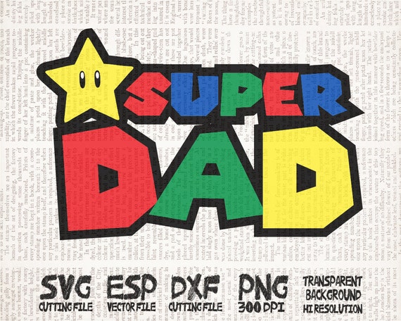 Super DAD Super Mario Number SVG Clipart Cut files Svg Dxf