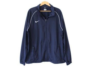 Vintage NIKE Jacket, Blue Nike Track Top, Large Sport Sweater, Unisex Nike Tracksuit, European Model Nike Windbreaker, Rare Nike Sweater Top