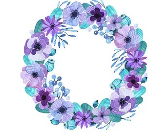Purple flowers png | Etsy