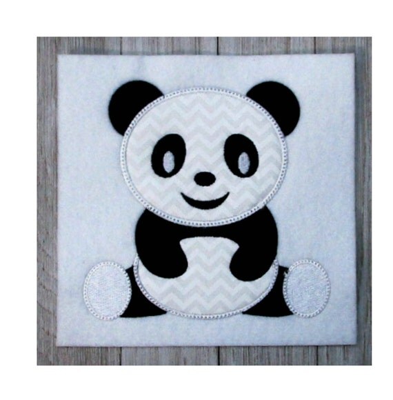 Panda Embroidery Design Panda Applique Machine Embroidery