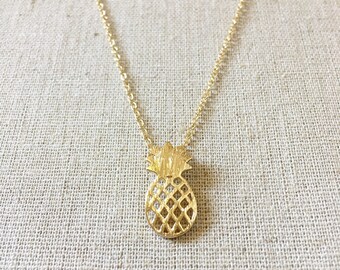 Pineapple Necklace, Fruit Necklace, Pineapple Charm, Silver Necklace, Layering Necklace, Dainty Necklace, Birthday gift, Bridesmaid gift