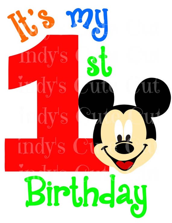 Download It's My first Birthday Mr. Mouse 1st 1 one Girl Cuttable