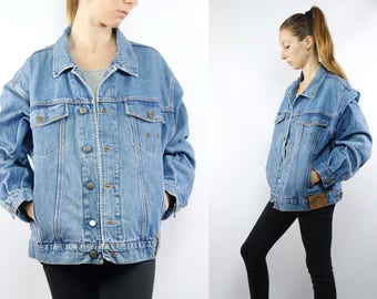 Vintage Denim Jacket / Vintage Jean Jacket / Oversize Jean Jacket / Truck Jacket / Grunge Jacket / Hipster Jacket / Denim Jacket / 90s