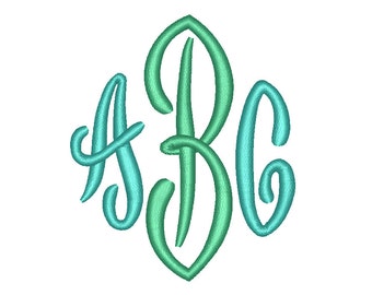 3 Size End Scroll Monogram Embroidery Fonts BX Instant Download 9 Formats Embroidery Pattern Machine BX Embroidery Fonts PES