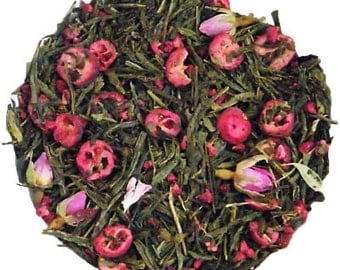 Tea - Loose Leaf tea - Cranberry Rose Tea- Sencha Green Tea