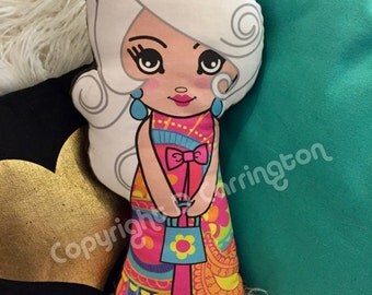 Mod Bod Stuffed Doll Pillow - Brigitte The Psychedelic Blonde
