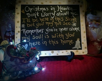 Christmas in Heaven Saying & Sleigh