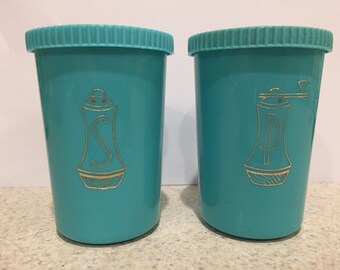 Vintage Turquoise Salt and Pepper Shakers
