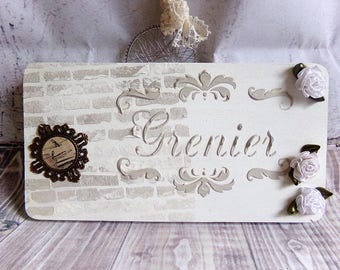 Door plate "Attic" shabby chic