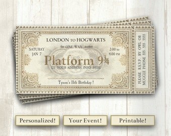 harry potter invitation etsy