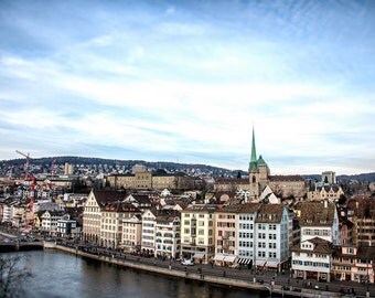 City of Zurich, Switzerland, Europe, Travel Photography, Fine Art Print, Home Decor