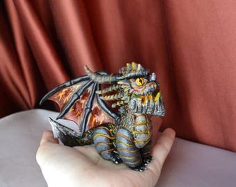 Deathwing figurine handmade from polymer clay Wow World of Warcraft Dragon