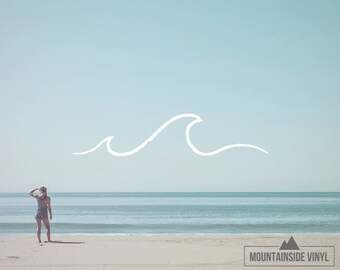 Ocean Wave Vinyl Decal - Vinyl Sticker, Wave Decal, Ocean Decal, Car Window Decal, Laptop Sticker, Yeti Decal, Tumbler Decal, Macbook Decals