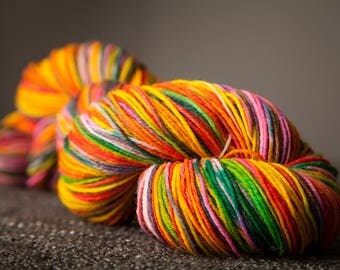 100 grams superwash merino sock yarn in JAWBREAKER