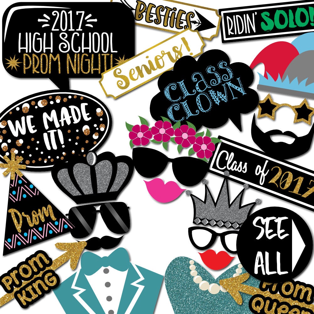 High School Prom Photo Booth Props 44 Printable Party Props