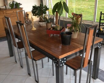Industrial table and chairs
