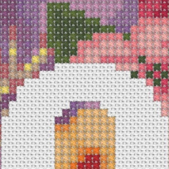 LOVE Cross stitch pattern PDF Negative space design Modern Cross