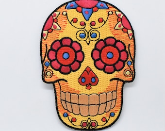 Golden Skull iron on patch