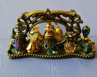 Sweet Romance Vintage Shelf with Perfume Bottles