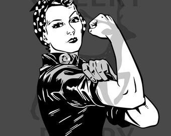 Rosie the Riveter, 2 Versions, Digital File, SVG, DXF, EPS, for use with Silhouette Studio and Cricut Design Space