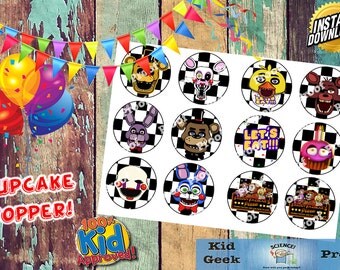 Five Nights at Freddy's FNAF Cupcake Toppers!