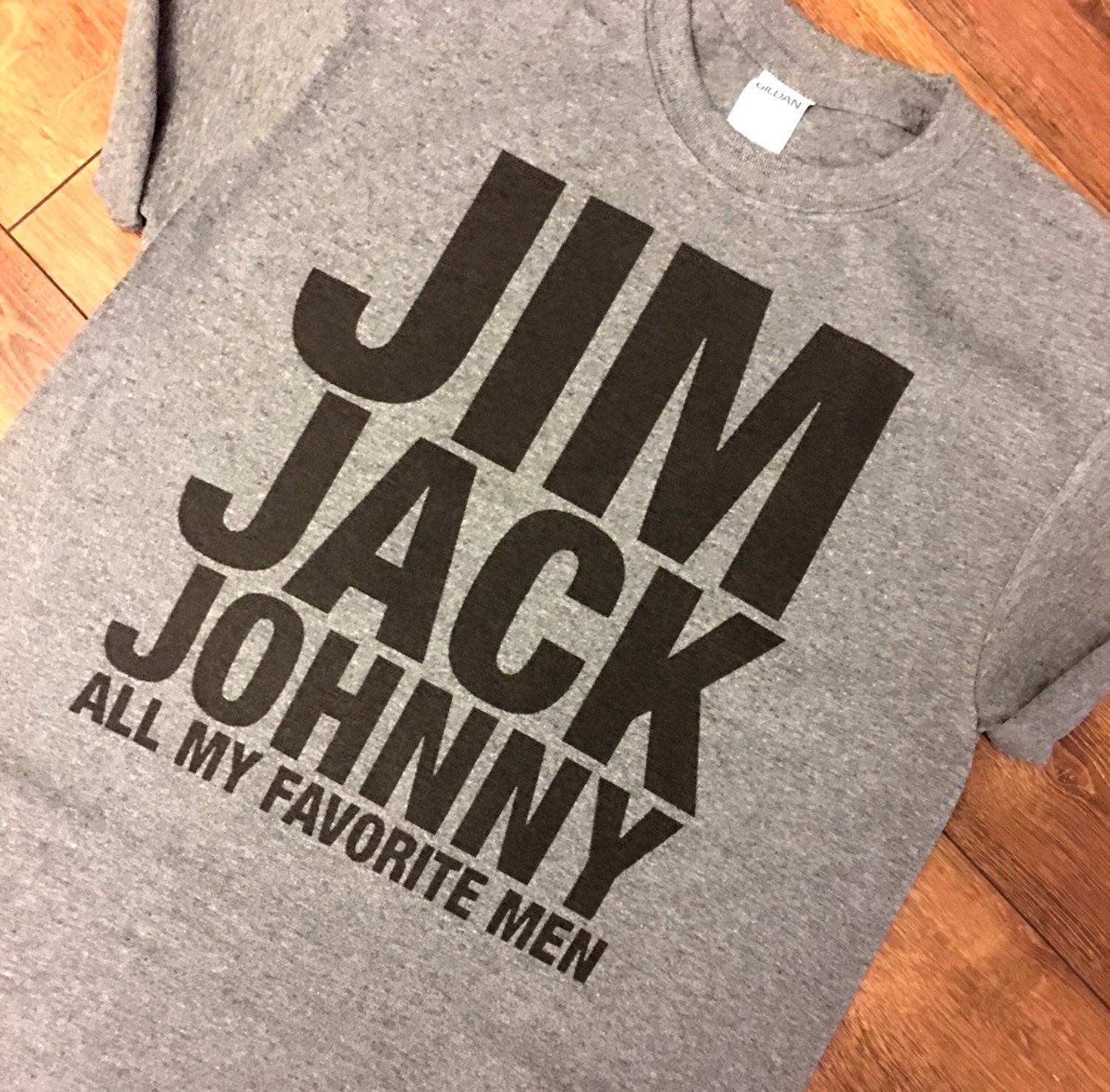 Unisex; T-shirt; jim jack johnny; all my favorite men; Tops and Tees; bartender; college girl; Plus Size; tshirt; t shirt; whiskey gift