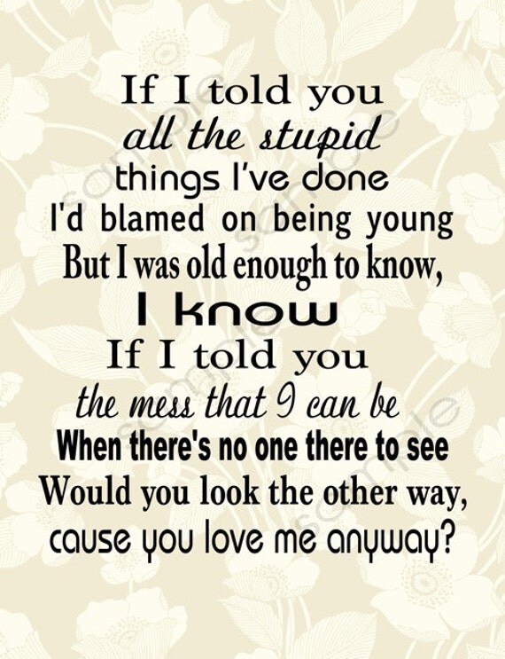 Darius Rucker Lyrics Country Lyrics Song If I Told You Print